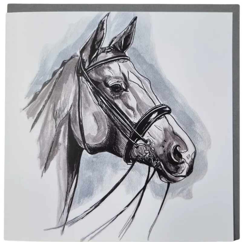 Gubblecote Greetings Card Dressage Horse in Watercolour-1